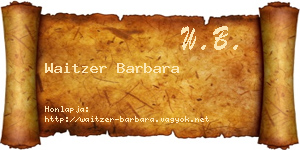 Waitzer Barbara névjegykártya